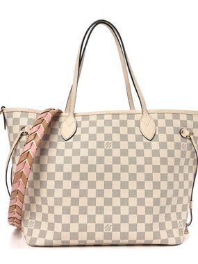 *RARE* Louis Vuitton Neverfull MM Damier Azure with Braided Strap